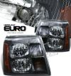 Cadillac Escalade 2002-2006  Black W/o Hid Type Euro Crystal Headlights