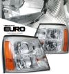 2004 Cadillac Escalade   Chrome W/o Hid Type Euro Crystal Headlights