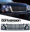 2004 Chevrolet Silverado  Kit - Black Headlight  / Chromed Trim Black Billet Grille  Euro Crystal Headlights