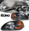 1998 Honda Civic   Black/amber Euro Crystal Headlights