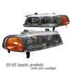 1994 Honda Prelude   Black 1pc W/amber Corner Euro Crystal Headlights