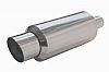 Ractive Round Tig Welded Muffler with 4 in. Slant Cut Tip and Silencer