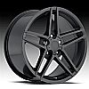 Chevrolet Corvette 1997-2012 19x12 5x4.75 +59 C6 Z06 Style Wheel - Satin Black With Cap 