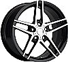 Chevrolet Corvette 1997-2012 19x12 5x4.75 +59 C6 Z06 Style Wheel - Black Machine Face With Cap 