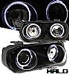 Acura Integra  1994-1997 Halo Projector Headlights - Black Housing Clear Lens 