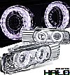 Bmw 5 Series E34 1989-1995 Halo Projector Headlights - Chrome Housing Clear Lens 