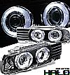 1993 Bmw 5 Series E34  Halo Projector Headlights - Black Housing Clear Lens 