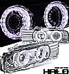 1992 Bmw 5 Series E34  Halo Projector Headlights - Chrome Housing Clear Lens 