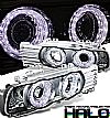 1989 Bmw 5 Series E34  Halo Projector Headlights - Chrome Housing Smoke Lens 