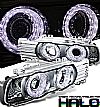 1990 Bmw 5 Series E34  Halo Projector Headlights - Chrome Housing Smoke Lens 