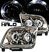 2006 Ford Mustang   Halo Projector Headlights - Titanium Housing Clear Lens 