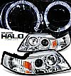 Ford Mustang  1999-2004 Halo Projector Headlights - Chrome Housing Clear Lens 