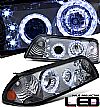 Ford Mustang  1987-1993 1 Pc Halo Projector Headlights - Smoke Housing Clear Lens 