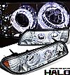 1987 Ford Mustang   1 Pc Halo Projector Headlights - Chrome Housing Clear Lens 