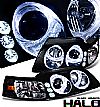 1999 Ford Mustang   Halo Projector Headlights - Black/Amber Housing Clear Lens 