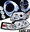 2003 Ford Mustang   Halo Projector Headlights - Chrome/Amber Housing Clear Lens 