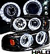 Gmc Yukon  1999-2006 Halo Projector Headlights - Black/Amber Housing Clear Lens 