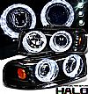 1999 Gmc Yukon   Halo Projector Headlights - Black/Amber Housing Clear Lens 