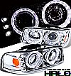 2002 Gmc Yukon   Halo Projector Headlights - Chrome/Amber Housing Clear Lens 