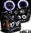Gmc Yukon  2007-2011 Halo Projector Headlights - Black/Amber Housing Clear Lens 