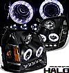 2007 Gmc Yukon   Halo Projector Headlights - Black/Amber Housing Clear Lens 