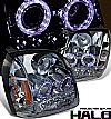 2009 Gmc Yukon   Halo Projector Headlights - Chrome/Amber Housing Smoke Lens 