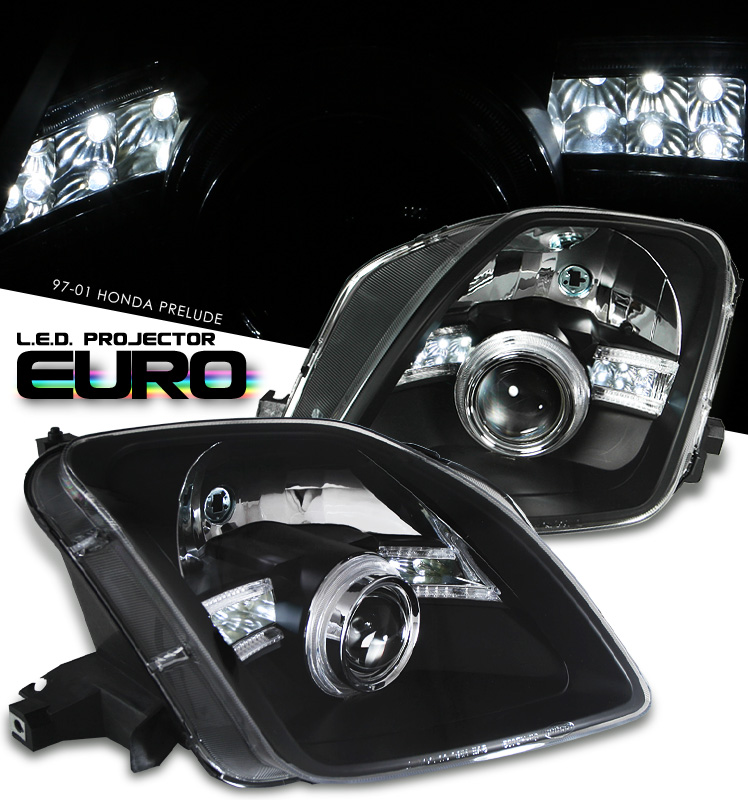 Honda prelude black housing headlight #3