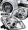 Honda Prelude  1997-2001 Projector  W/LED Headlights - Chrome Housing Clear Lens 