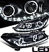 Honda Accord 4dr 2008-2011 Projector  W/LED Bar Headlights - Black Housing Clear Lens 