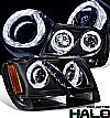 Jeep Grand Cherokee  1999-2004 Halo Projector Headlights - Black Housing Clear Lens 