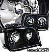 1995 Mercedes Benz E Class W124  Projector Headlights - Black Housing Clear Lens 