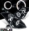 Nissan 350Z  2003-2005 Halo Projector Headlights - Chrome Housing Smoke Lens 