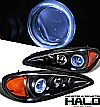 2001 Pontiac Grand Am   Halo Projector Headlights - Black Housing Clear Lens 