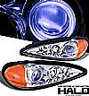 2003 Pontiac Grand Am   Halo Projector Headlights - Chrome Housing Clear Lens 