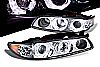 2000 Pontiac Grand Prix   Dual Halo Projector Headlights - Chrome/Amber Housing Clear Lens 