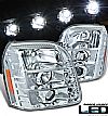 Gmc Yukon  2007-2009 Projector Headlights - Chrome Housing Clear Lens 