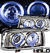 1997 Volkswagen Jetta   Halo Projector Headlights - Titanium Housing Clear Lens 