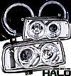 1994 Volkswagen Jetta   Halo LED Projector Headlights - Chrome Housing Clear Lens 