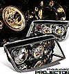 1999 Volkswagen Jetta   Projector Headlights - Titanium Housing Clear Lens 