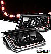 2000 Volkswagen Jetta   Projector Headlights - Black Housing Clear Lens 