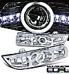 1999 Saturn S-Series   Ccfl Halo Projector Headlights - Chrome Housing Clear Lens 