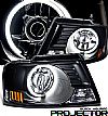 2006 Ford F150   Ccfl Halo Projector Headlights - Black Housing Clear Lens 