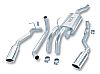 Ford F150  2004-2004 Borla 3", 2.25" Cat-Back Exhaust System - Single Round Rolled Angle-Cut  Long X Single Round Rolled Angle-Cut Intercooled" Dia