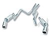 Ford Mustang Shelby Gt 500 2005-2009 Borla 2.5" Cat-Back Exhaust System "s-Type" - Single Round Rolled Angle-Cut  Long X Single Round Rolled Angle-Cut Intercooled" Dia