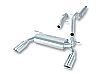 Hummer H3  2006-2007 Borla 2.5", 2.25" Cat-Back Exhaust System - Single Round Rolled Angle-Cut  Long X Single Round Rolled Angle-Cut Intercooled" Dia