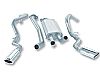 Gmc Sierra 1500 2005-2006 Borla 3", 2.25" Cat-Back Exhaust System - Single Round Rolled Angle-Cut  Long X Single Round Rolled Angle-Cut Intercooled" Dia