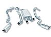 Chevrolet Silverado 1500 2005-2006 Borla 3", 2.25" Cat-Back Exhaust System - Single Round Rolled Angle-Cut  Long X Single Round Rolled Angle-Cut Intercooled" Dia