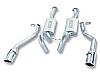 2002 Ford Mustang Gt  Borla 2.5" Cat-Back Exhaust System - Single Round Rolled Angle-Cut Intercooled