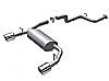 2008 Volvo C30 2.5l Turbo  Borla 2.5", 2" Cat-Back Exhaust System - Single Round Rolled Angle-Cut Lined