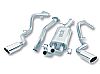 2000 Chevrolet Silverado 1500  Borla 3", 2.25" Cat-Back Exhaust System - Single Round Rolled Angle-Cut  Long X Single Round Rolled Angle-Cut Intercooled" Dia